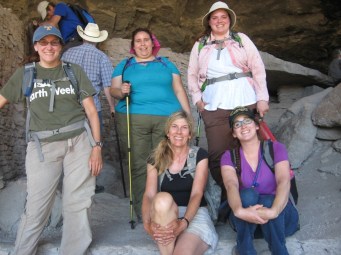 The Graduate Students: (from left to right in back row: Lori Barkwill- Love, Kristina Solis, Ashley Jones. In front row: Mary Whisenhunt and Andrea Thomas)